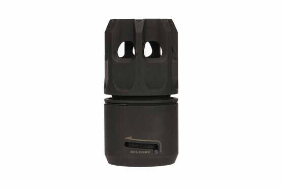 Strike Industries Oppressor QD blast shield was designed with flow dynamics to function as a linear compensator.